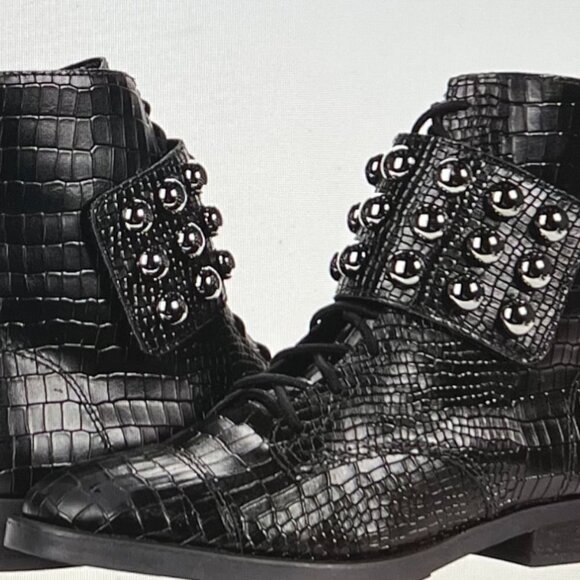 Schutz Womens Marieta Leather Embellished Ankle Boots Size 8.5